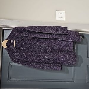 JJill Front Zip Purple Sweater Jacket Long Sz L